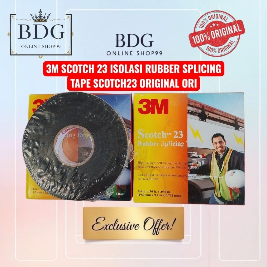 3M SCOTCH 23 ISOLASI RUBBER SPLICING TAPE SCOTCH23 ORIGINAL