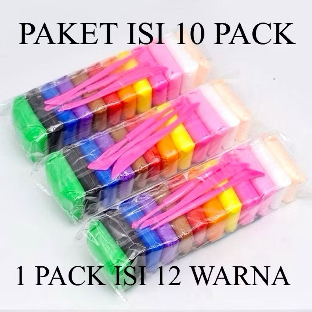CLAY 10PACK HARGA GROSIR // CLAY MAINAN EDUKASI ANAK 12 MACAM WARNA // CLAY MAINAN EDUKASI ANAK