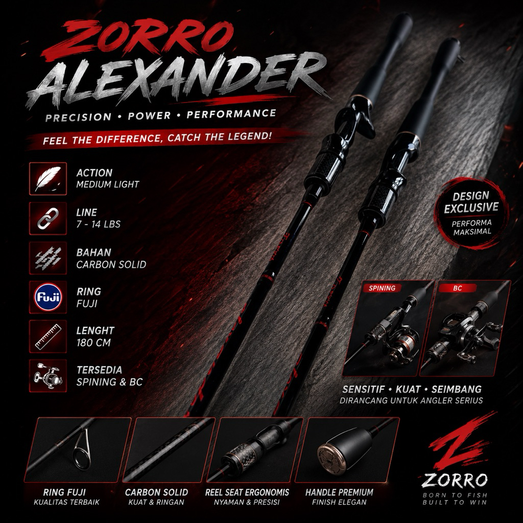 joran zorro alexander medium carbon solid fuji