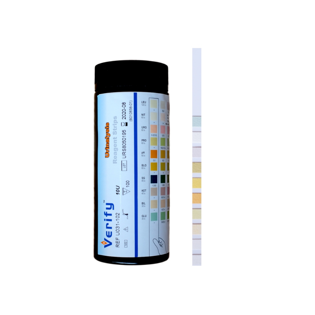 Verify 10P 3P Urine Strip / Urinalisys Reagen Strip isi 100 test