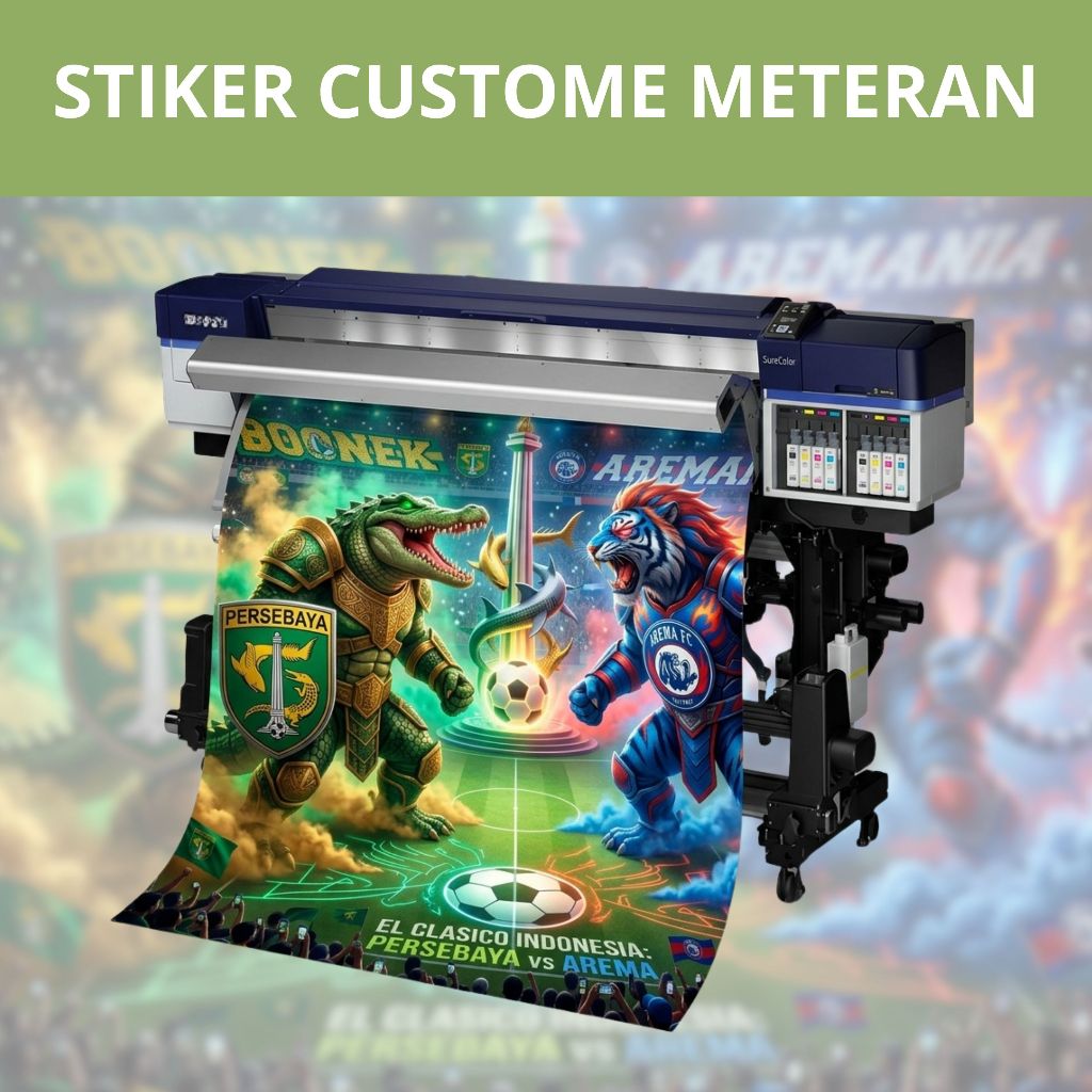 Stiker Vinyl Meteran Custom | Waterproof Outdoor Indoor | Cetak Sticker Vinyl Per Meter