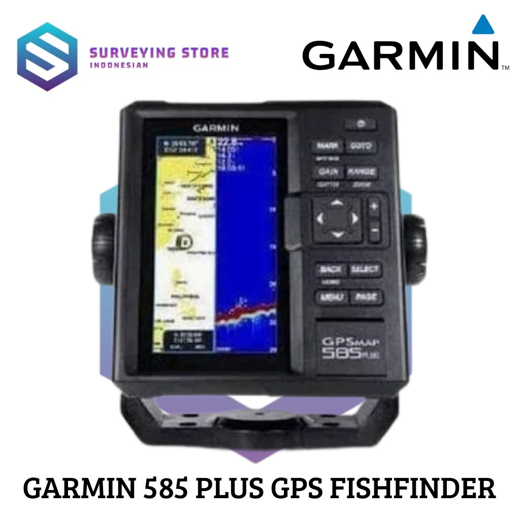 Garmin 585 Plus GPS Fishfinder + Transducer GT20-TM + Peta Laut