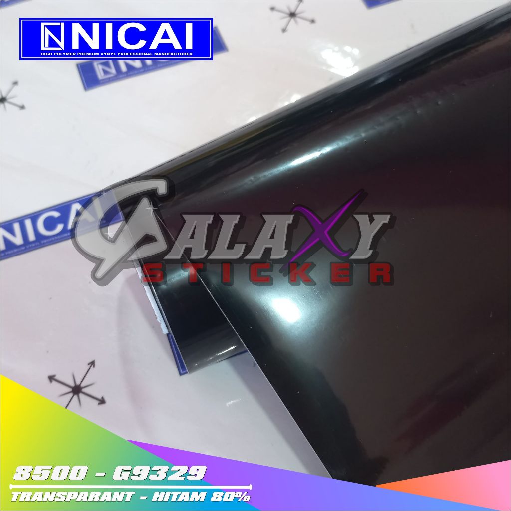 NICAI VPF Transparan 3 Layer Scotlite Lampu Motor Transparan Hitam 80% [ROLL]