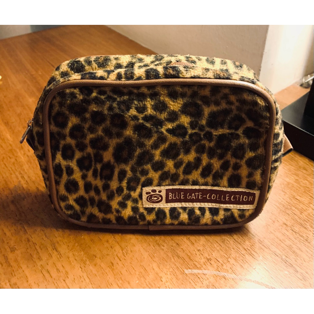 Pouch leopard pouch bulu motif macan dompet hp makeup