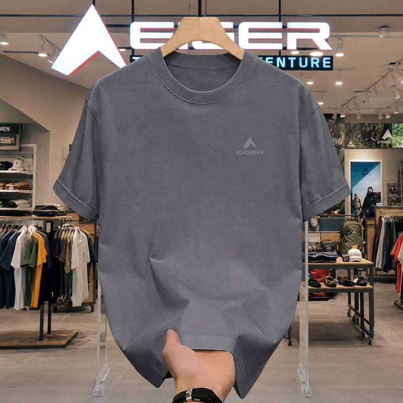 kaos T-shirt Kerah Bulat Kaos EIGER Adventure Style pria boxy oversize Heavyweight 24s Cotton Combed