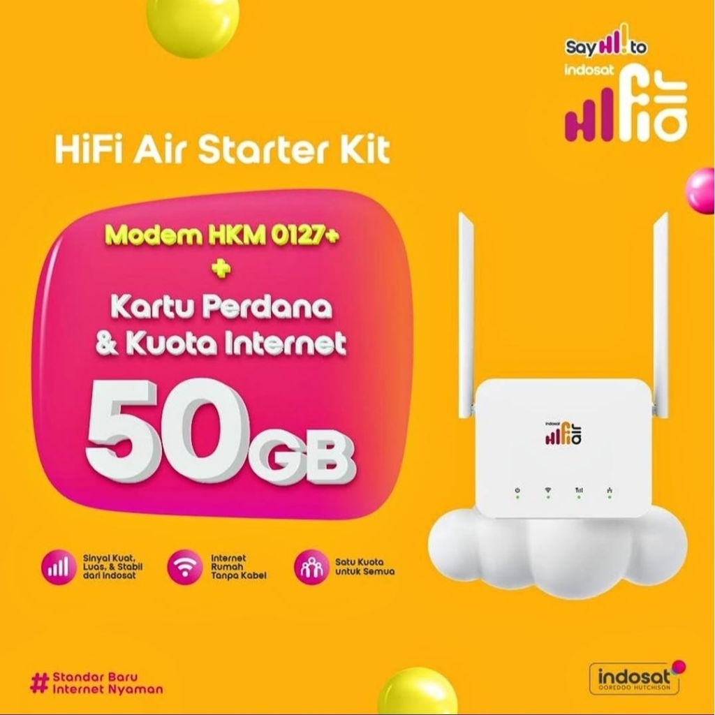 Indosat HiFi Air HKM0127+ Wifi Modem 4G LTE Gratis 215 GB 12 Bulan