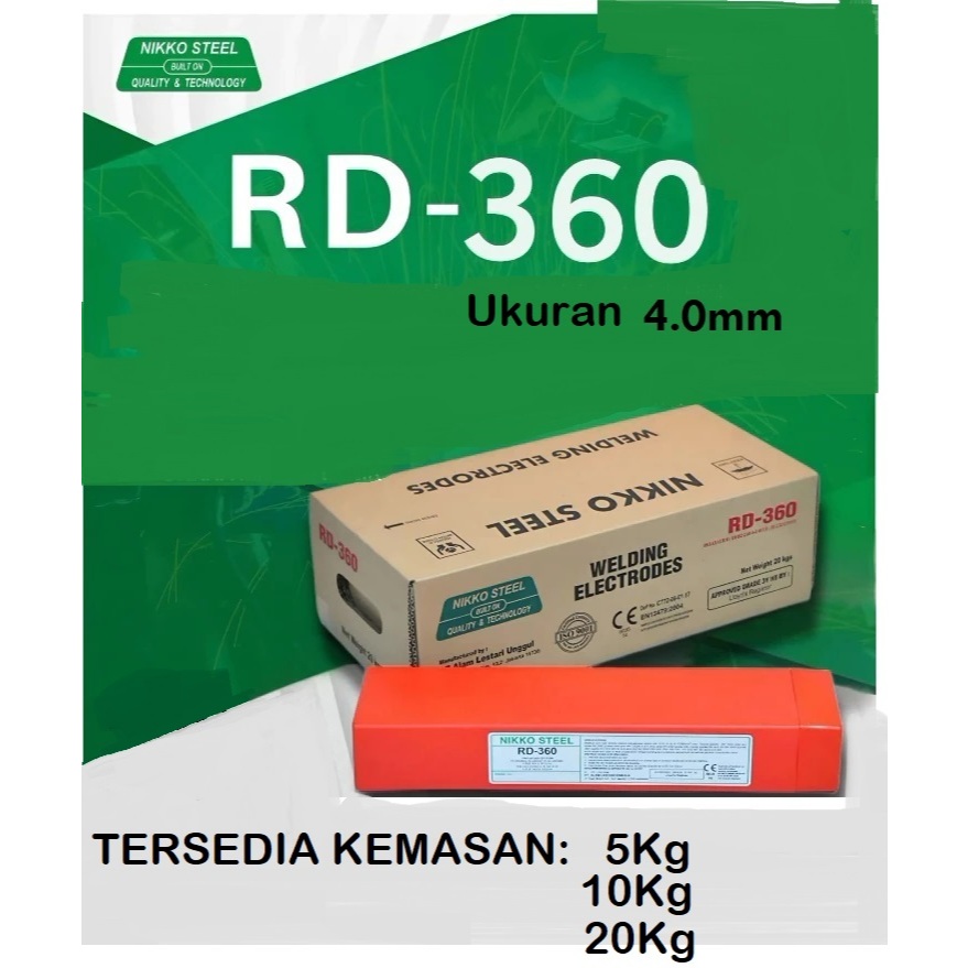 Kawat Las RD-360 4mm 5kg E7016 Nikko Steel 7016 RD360 4mm 5kg/ 20kg