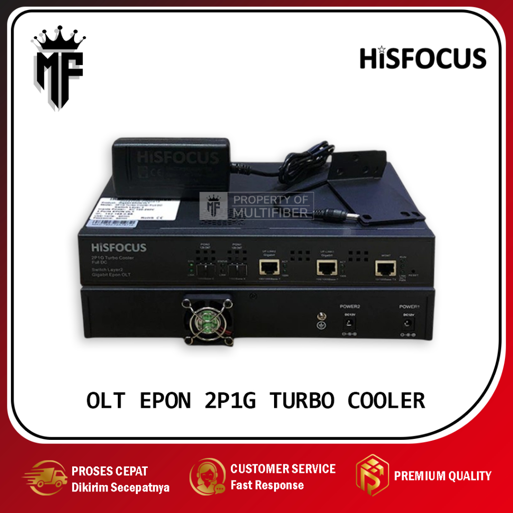 OLT HISFOCUS EPON 2P1G TURBO COOLER FULL DC