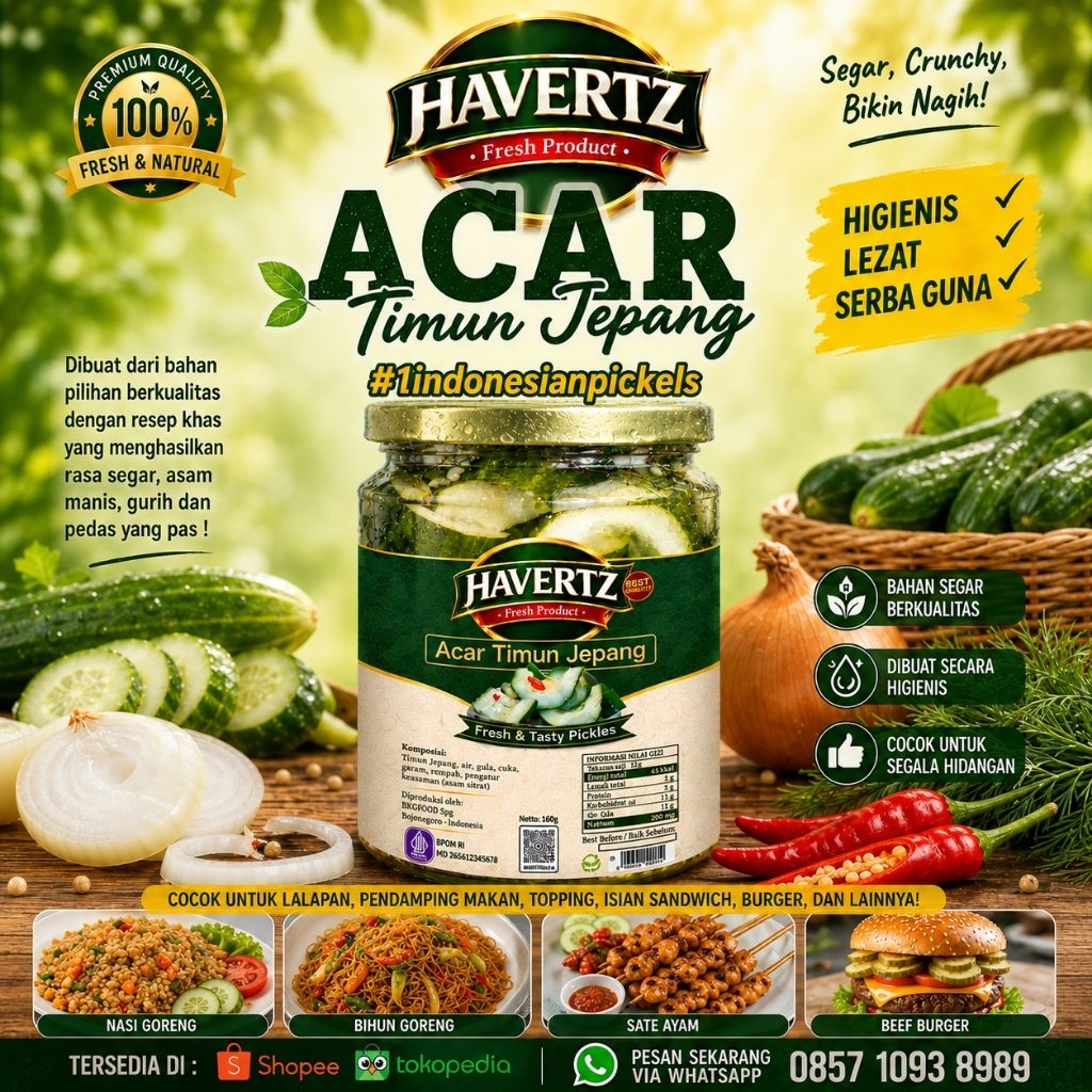Acar Timun Jepang HAVERTZ Fresh Product / pickles / Manisan/ Asinan