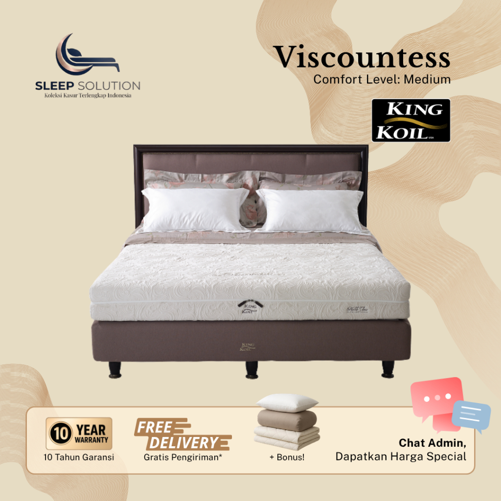 KING KOIL VISCOUNTESS I Kasur Spring Bed | Matras Premium | 100x200, 120x200, 160x200, 180x200, 200x