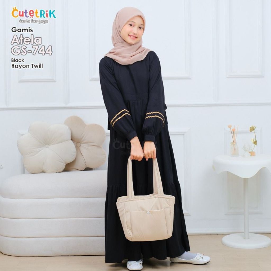SIAP KIRIM GAMIS HITAM POLOS SIMPEL LD 92 96 CASUAL BAHAN RAYON TWILL GAMIS HITAM ANAK TANGGUNG DAN 