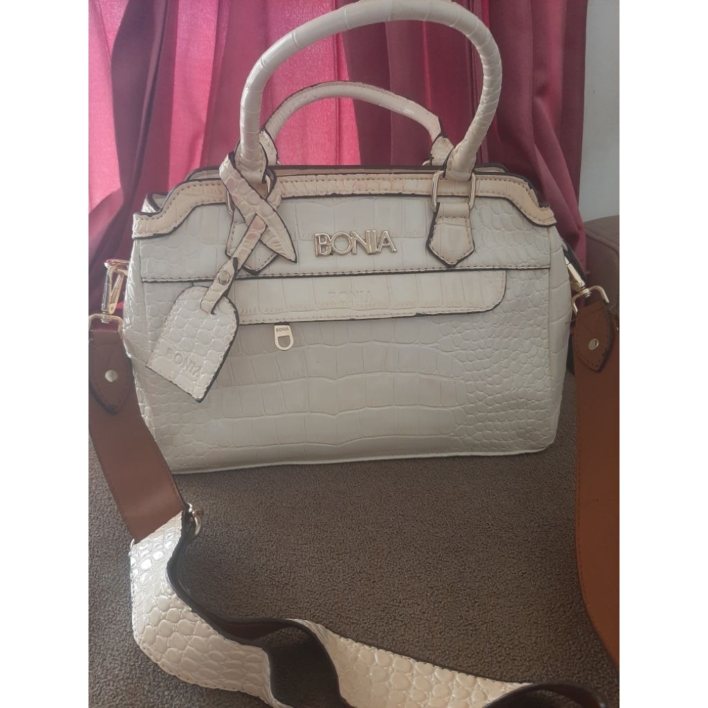 tas bonia preloved bahan croco