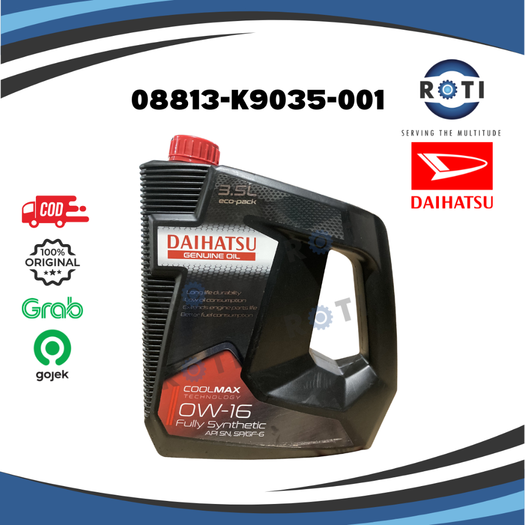 OLI MESIN 0W-16 API SN, SP/GF-6 3,5 LITER DAIHATSU 08813-K9035-001