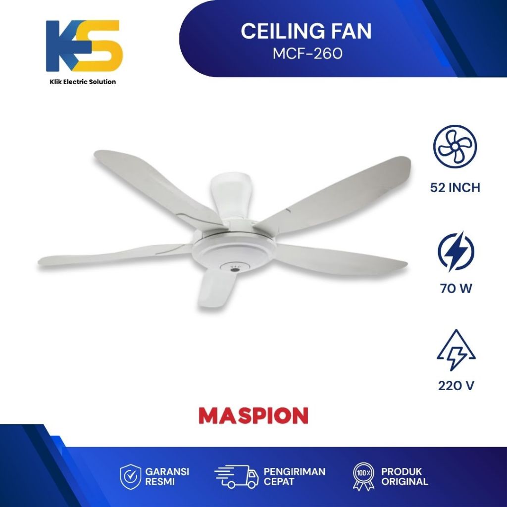 K.E.S - Maspion/Uchida Kipas Angin Gantung MCF56 531 RC/CF-260 // Kipas Gantung Maspion/Uchida (Warn