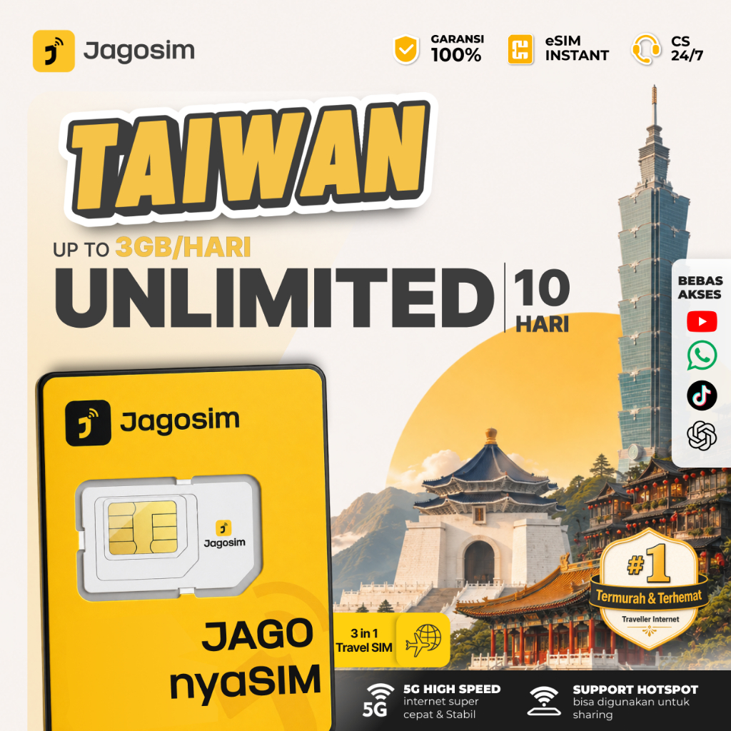 Jagosim SIM Card Taiwan Unlimited | SIM Card Roaming | SIM Card Internet Roaming Travel Jagosim