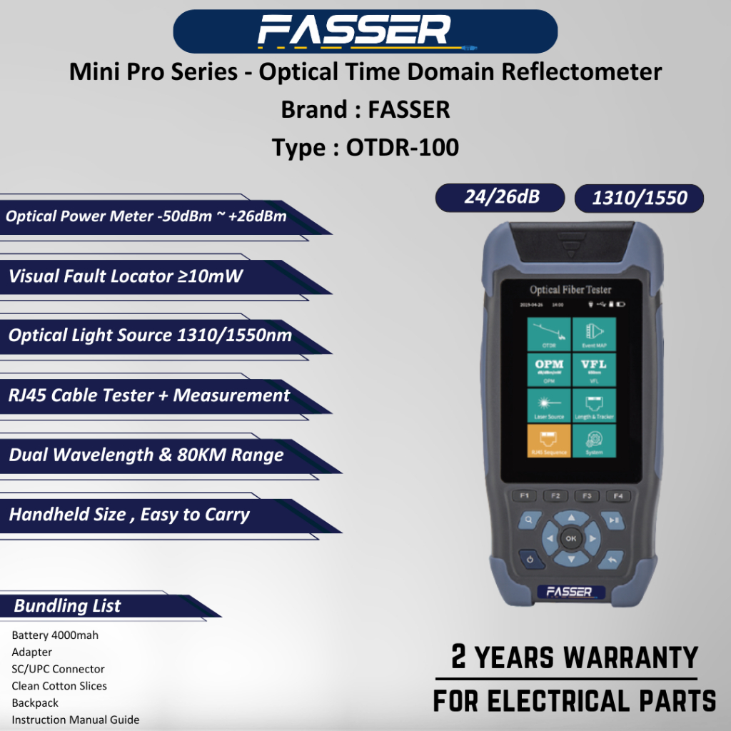 Smart Mini OTDR Fasser Fiber Optik OTDR-100