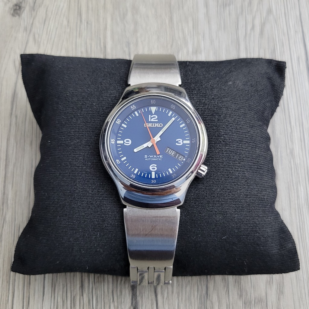 Jam Tangan Seiko S-Wave Automatic Blue Dial