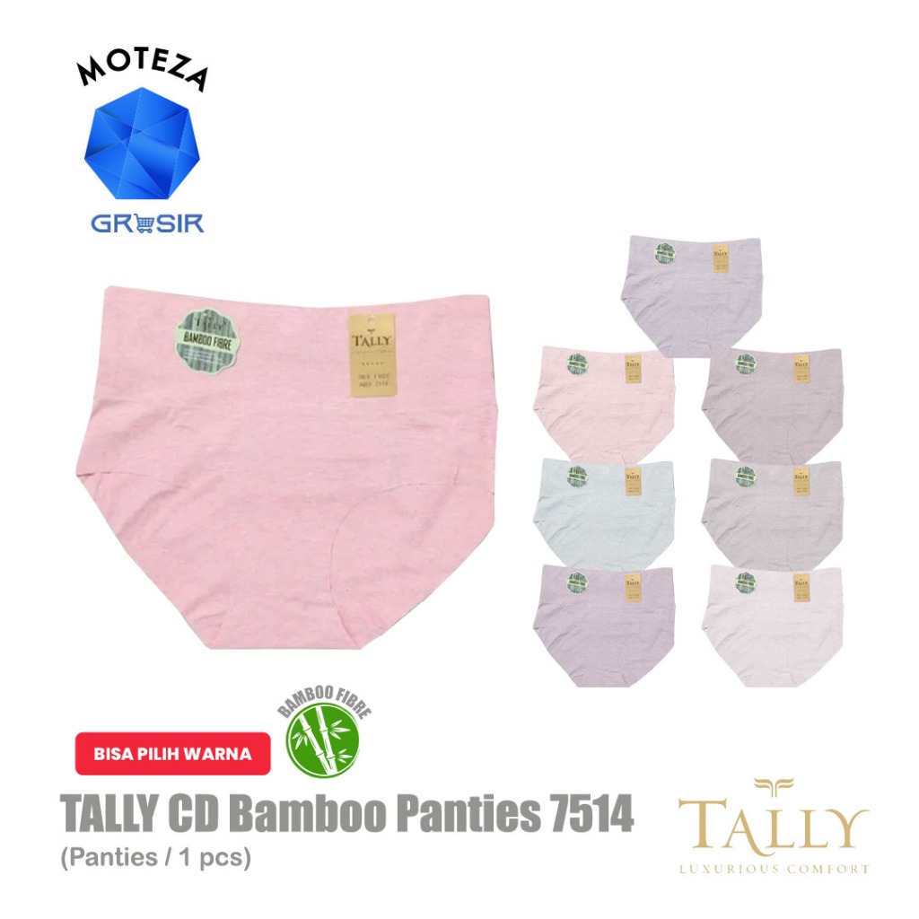 Grosir [6 pcs] [12 pcs] Tally 7514 CD Celana Dalam Wanita Jumbo Big Size | Highwaist | Katun Bamboo 