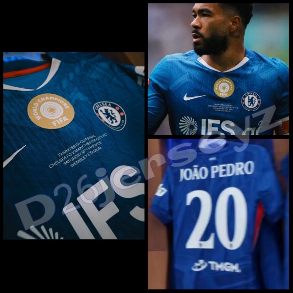 Jersey CeHellsii Home FA Cup Final 2026 + Cetak Nama Nameset ENZO 8 / JOAO PEDRO 20 / Custom suka su