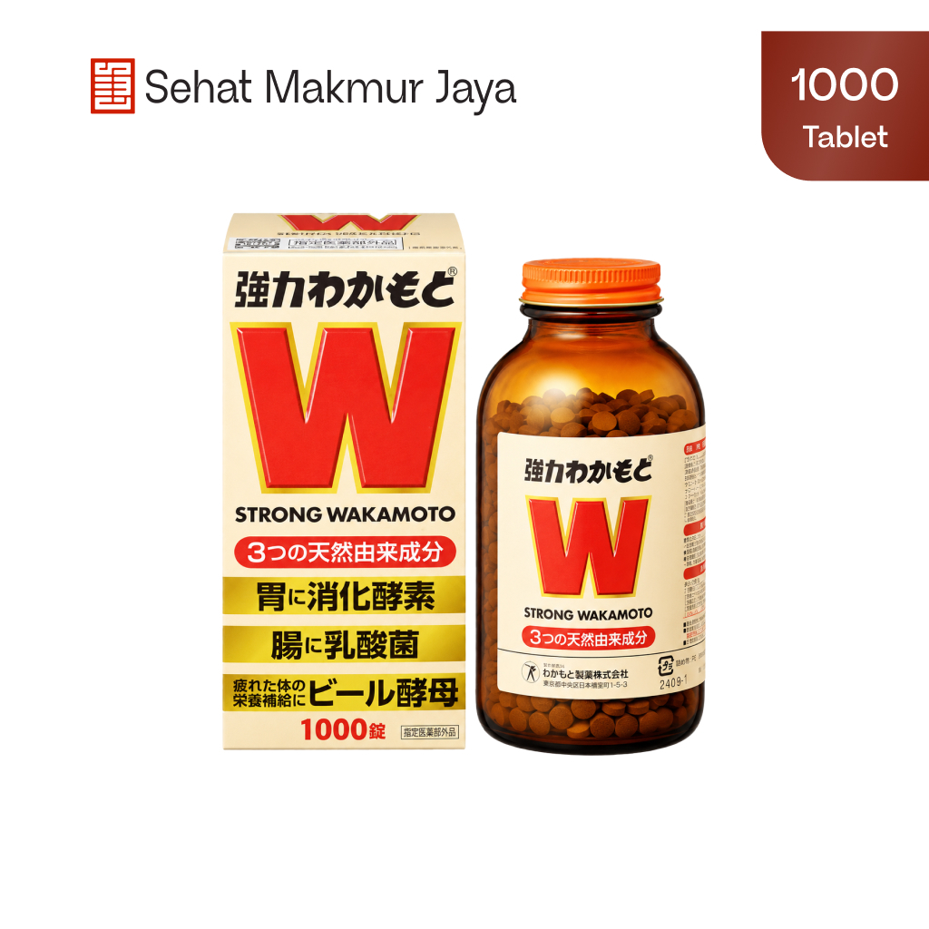 Strong Wakamoto 1000 Tablet - Obat Pencernaan Probiotik Enzim Lambung Perut Kembung