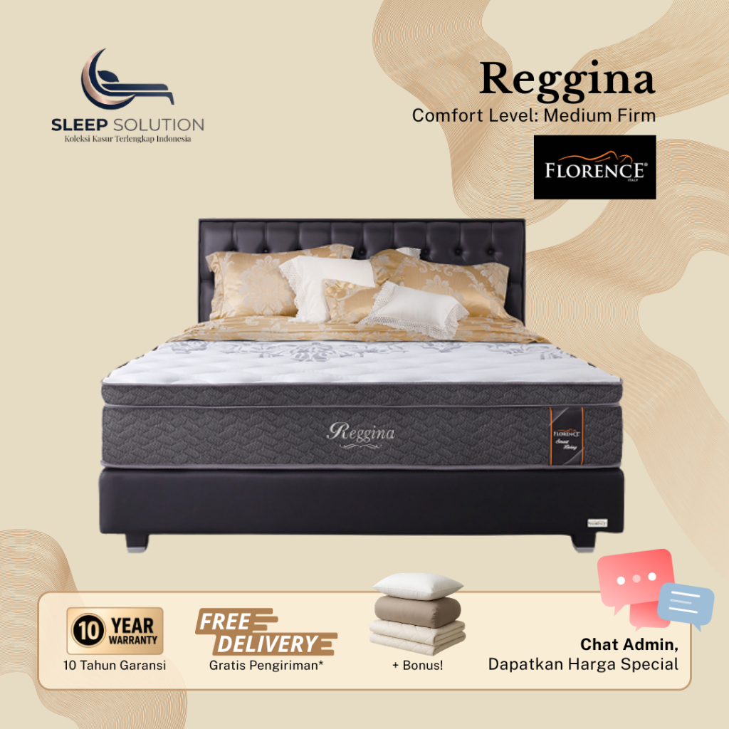 FLORENCE REGGINA I Kasur Spring Bed | Matras Premium | 100x200, 120x200, 160x200, 180x200, 200x200