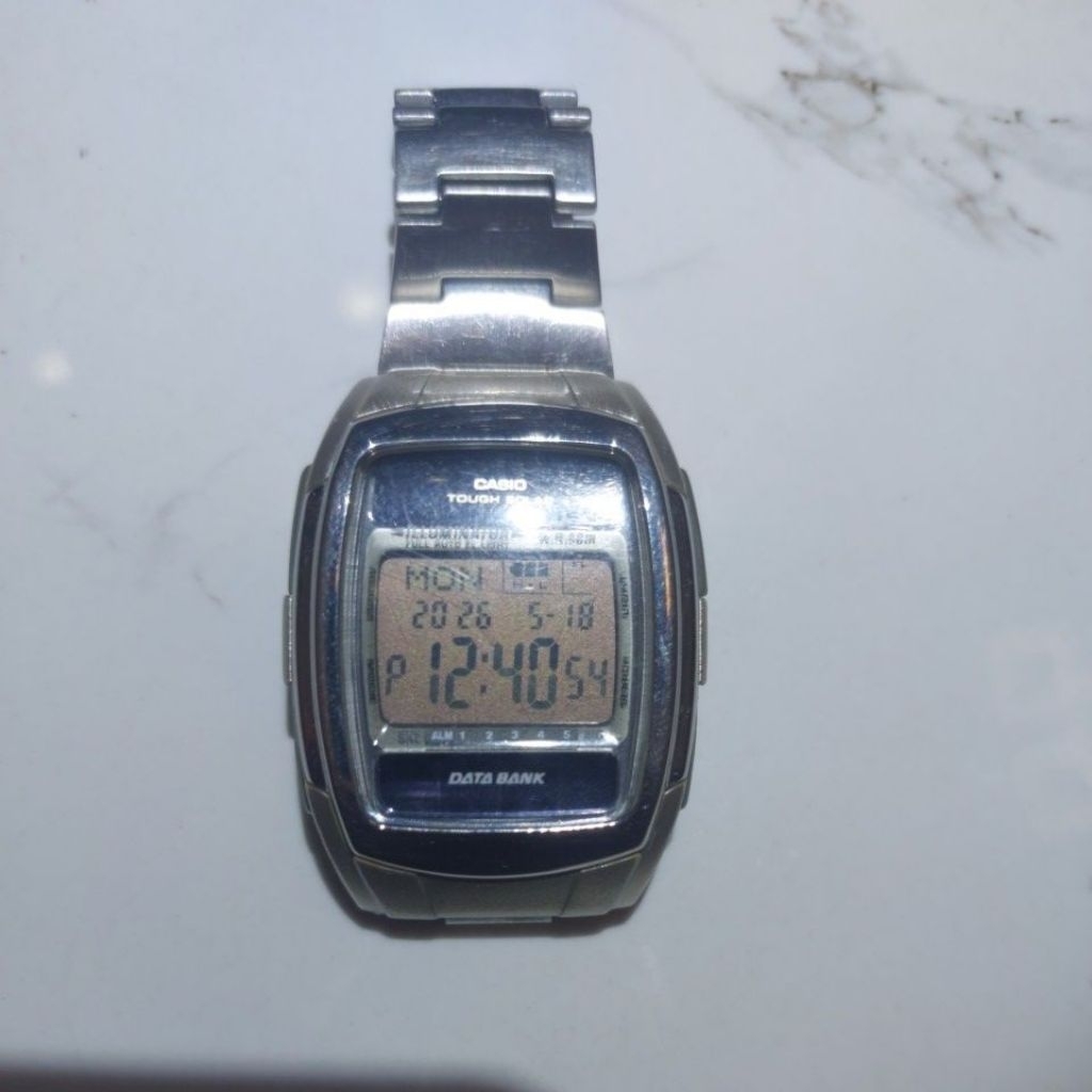 JAM TANGAN ARLOJI CASIO TOUGH SOLAR DB E30 DATA BANK SECOND BEKAS