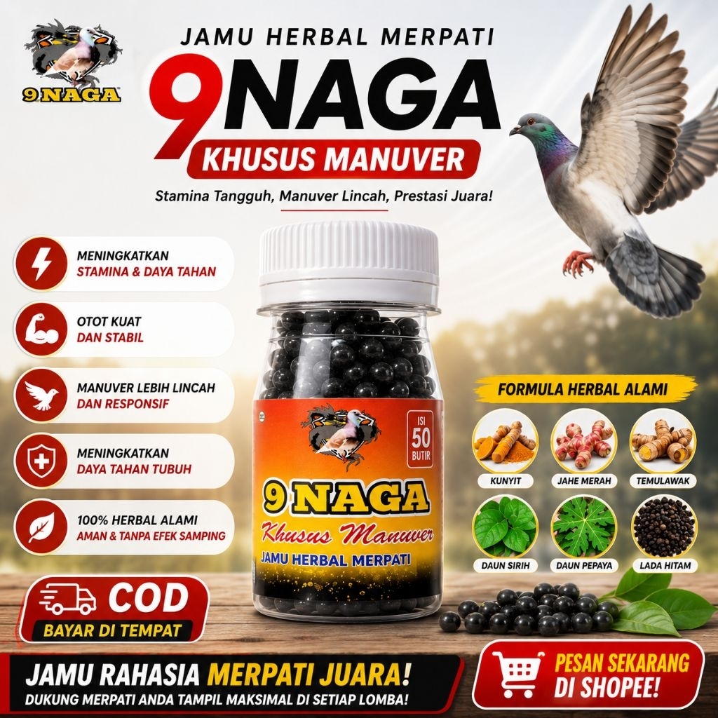 BEST SELLER Jamu Merpati Herbal 9 Naga 50 Butir - Khusus Manuver Giring Keket Stamina Dahsyat