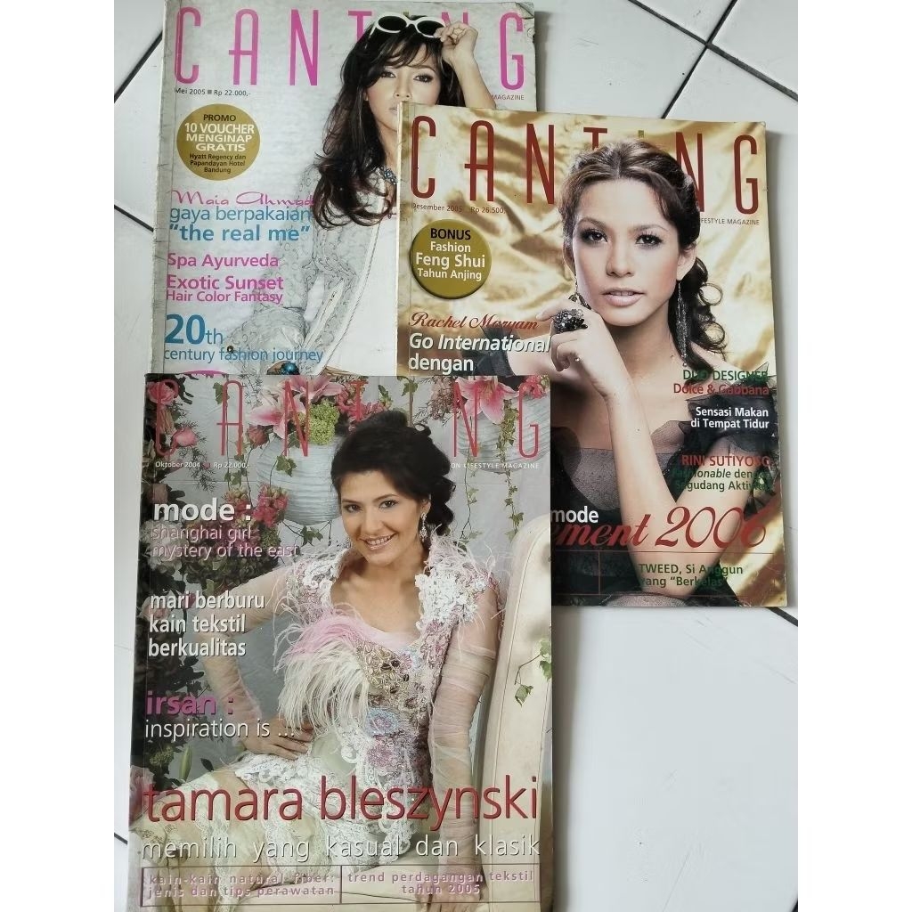 Majalah Bekas Majalah CANTING Tahun 2000an Cover Rachel Maryam, Tamara Bleszynki, Maia Estianty