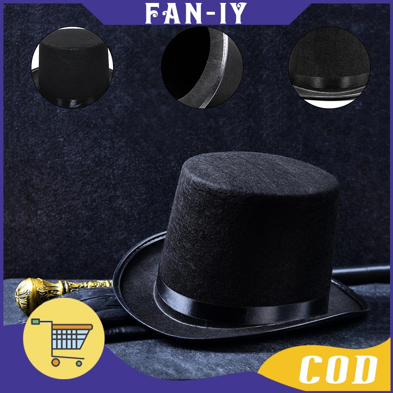 16cm Tinggi Topi Pesulap Magician Top Hat Dewasa / Kualitas Tinggi Topi Sulap Hitam