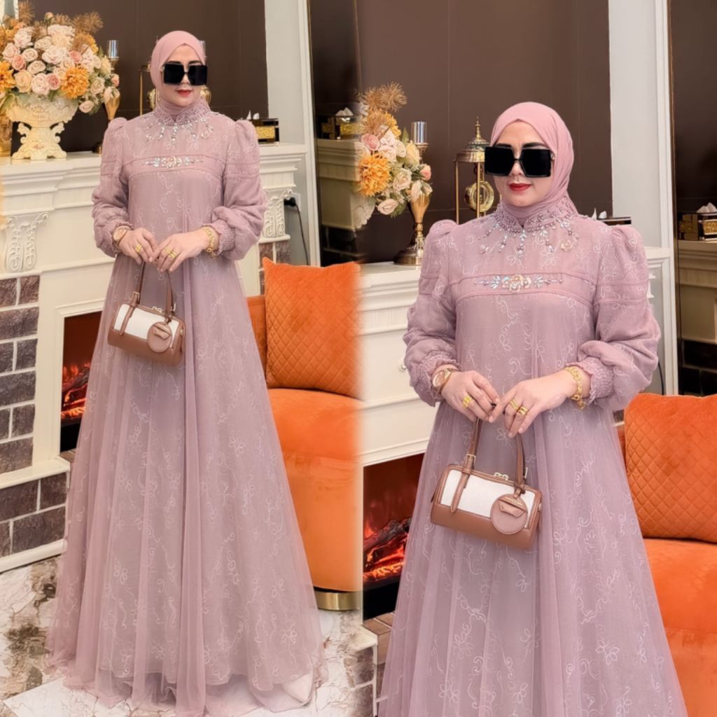 dress rihana set scraft/ Shakila bilqis asapuroh