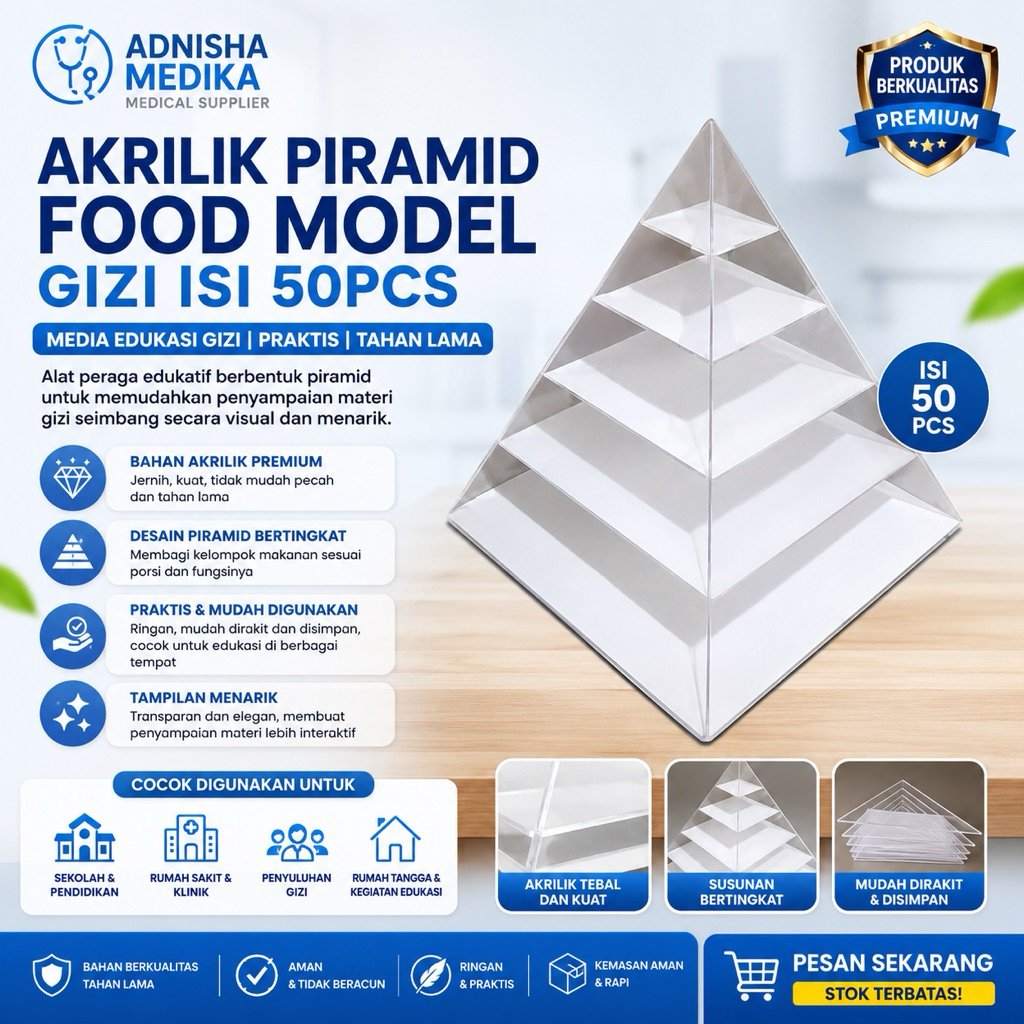 Akrilik Food Model Piramid / Piramida Food Model Akrilik