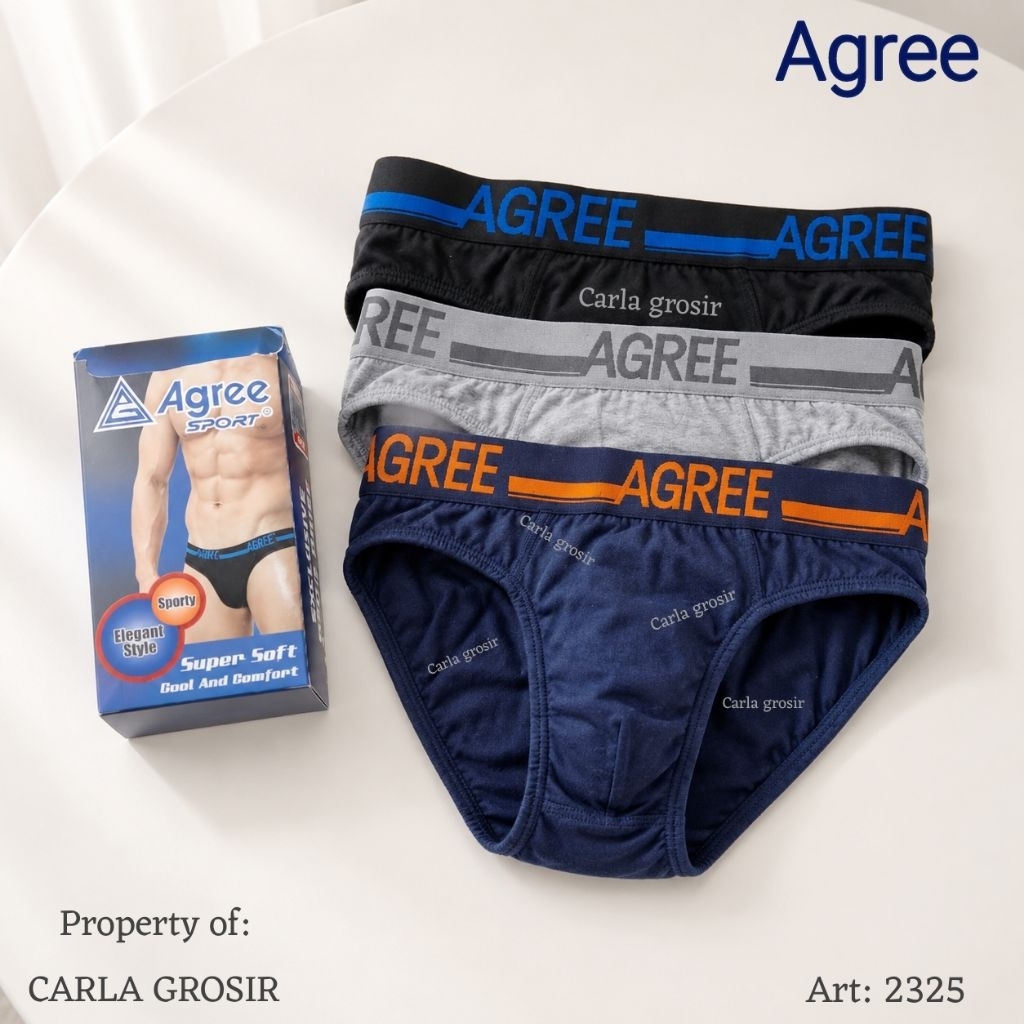 2 box AGREE 2325 - CELANA DALAM PRIA AGREE 2325 BAHAN KATUN LEMBUT NYAMAN DI PAKAI