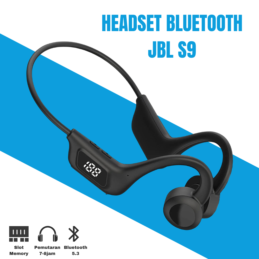 Headset Bluetooth JBL U9 Nirkabel Bone Conduction Earphone BT5.3 Low Latency Earphone Bone Conductio