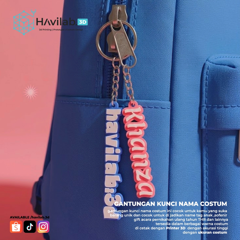 Gantungan Kunci nama costum 3D | sofenir gift nama | sofenir pernikahan murah | sofenir costum