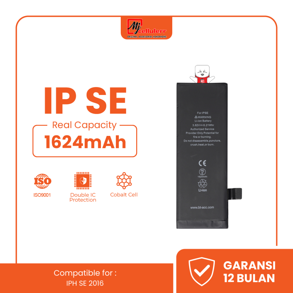 MJ - BT ACC Baterai Battery Batre For iPhone SE 2016 With 1624mAh
