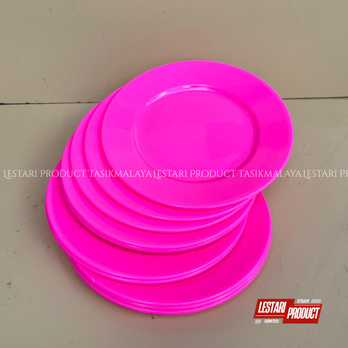 ( 6 PCS ) PIRING MELISSA 10 { warna pink } | Piring Makan Plastik BPA free PP 5 | Piring sajian | Pi