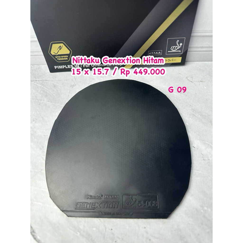 SECOND KARET PINGPONG TENIS MEJA NITTAKU GENEXTION HITAM