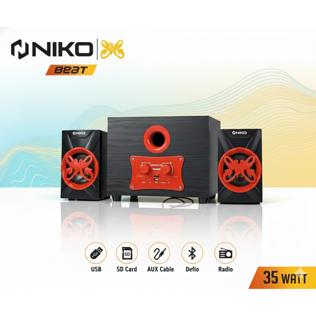 Speaker PC Komputer Bluetooth Active Slank Niko Beat 2.1 Speaker PC Komputer