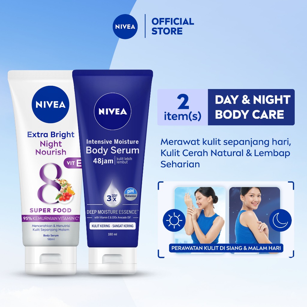 NIVEA Body Serum Extra White Day & Night - Intensive Moisture + Night Nourish