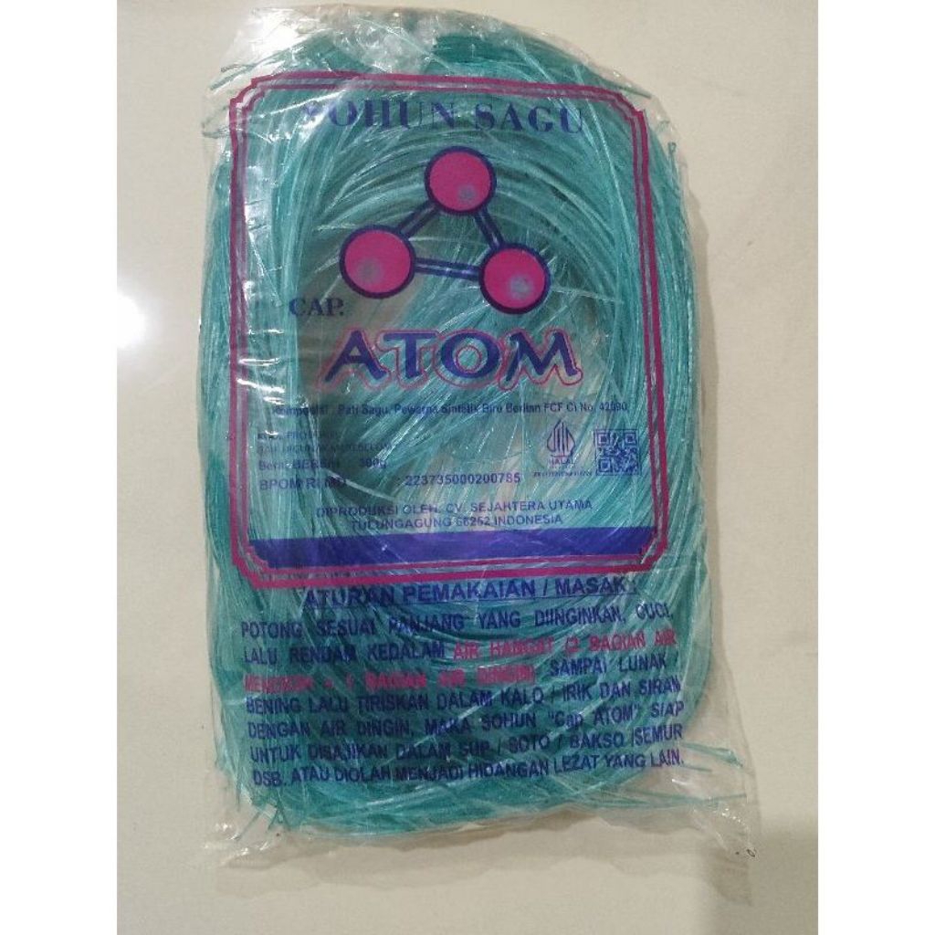 Mie Sohun Sagu Cap Atom Berat 350gram /pack