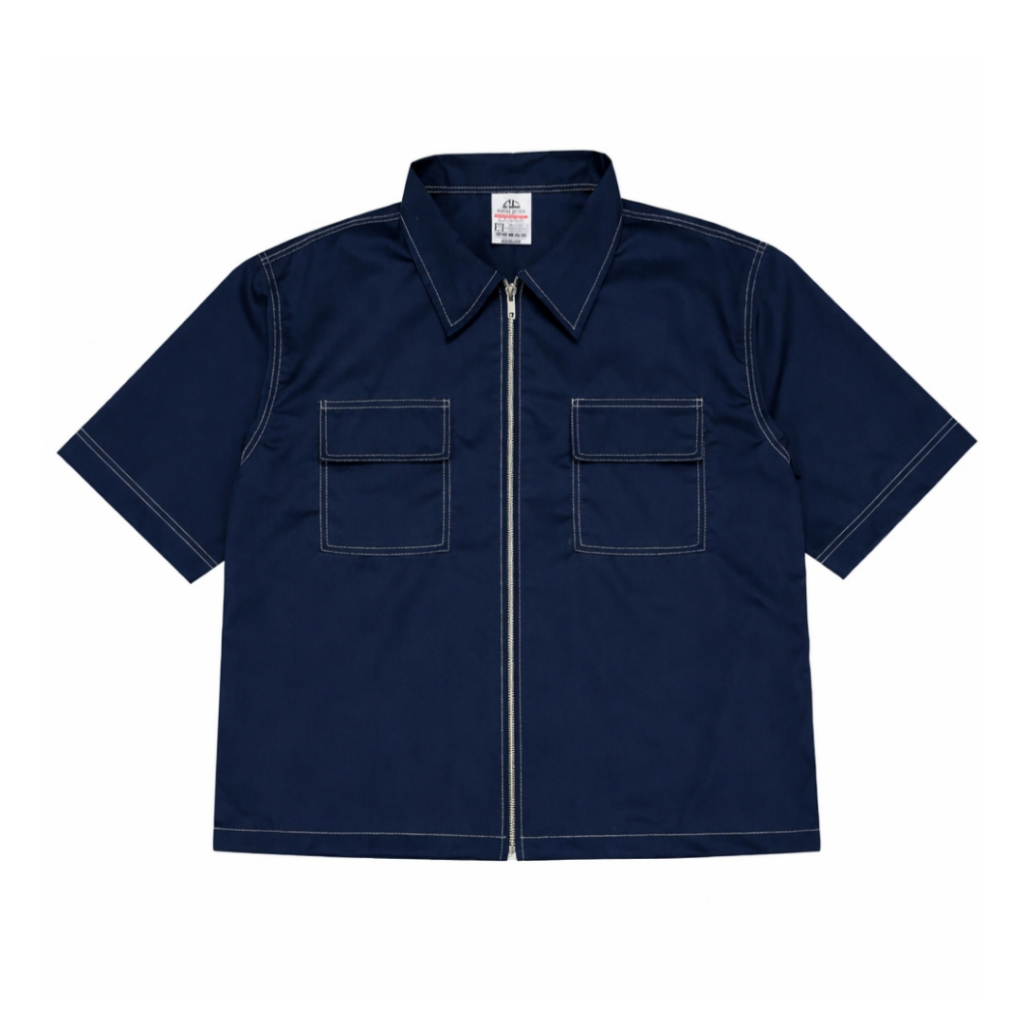 Raden Skygo Workshirt Boxy Venom White Line YKK Zipper Navy