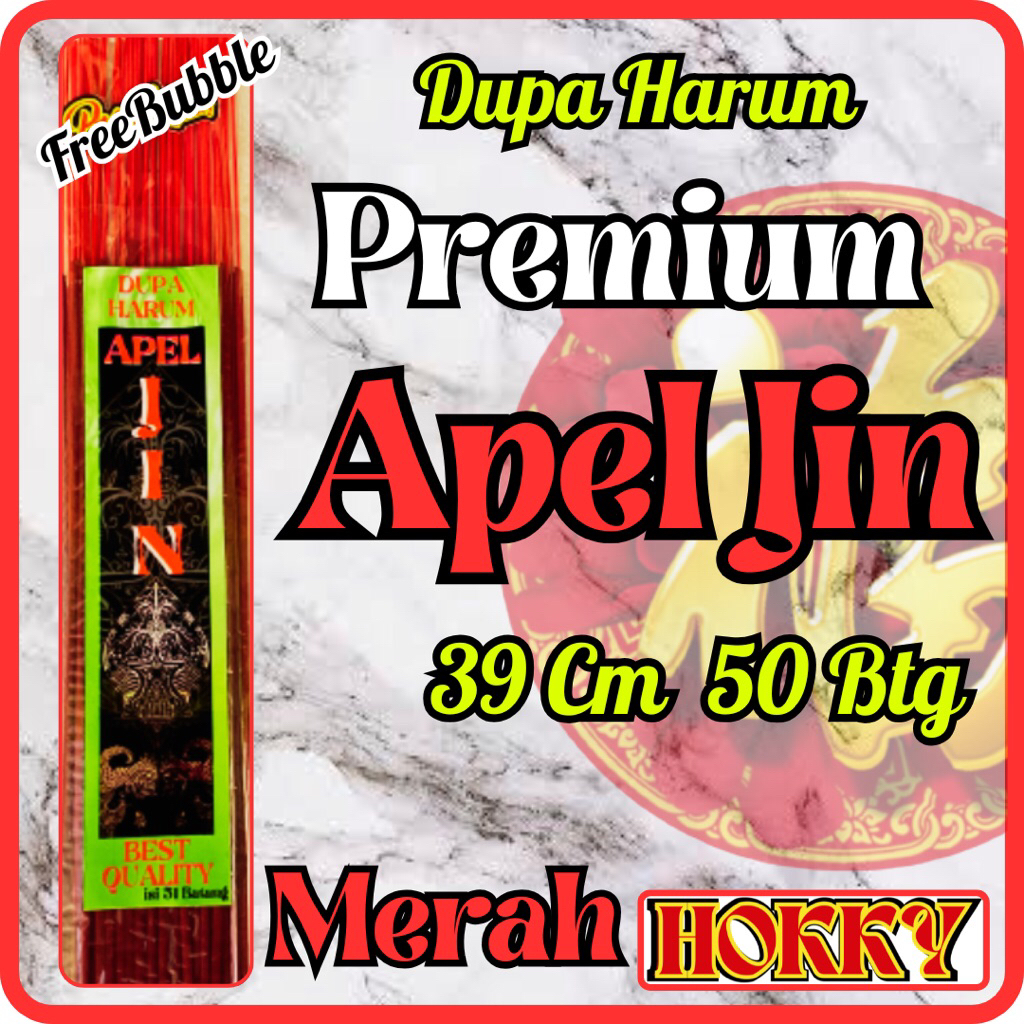 Dupa Hio Premium "APEL JIN" 39Cm 50Btg Merah Pouch