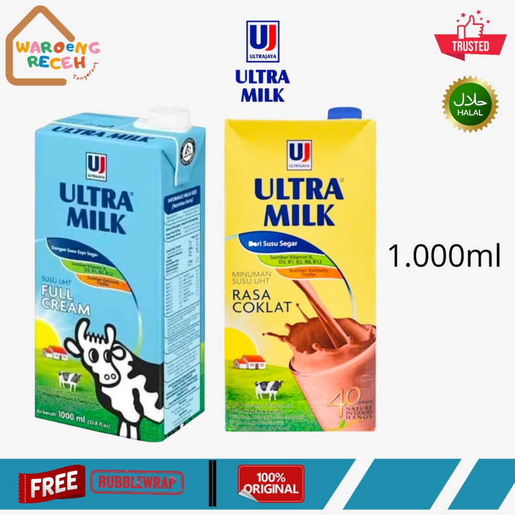 Ultra Milk Susu UHT Full Cream Chocolate 1000 ML - Satuan