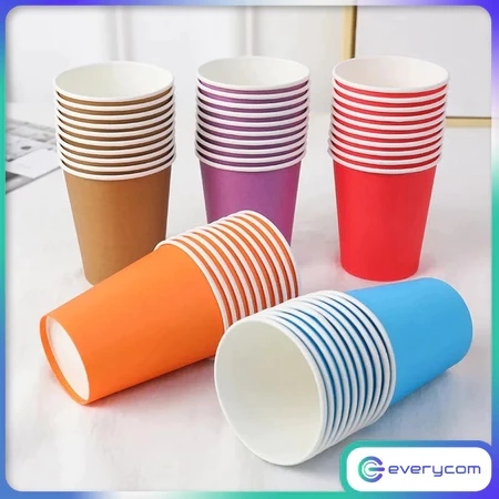 Gelas Kertas Warna Polos / Gelas Kertas Polkadot Paper Cup / Gelas Ulang Tahun Polos / Party Equipme