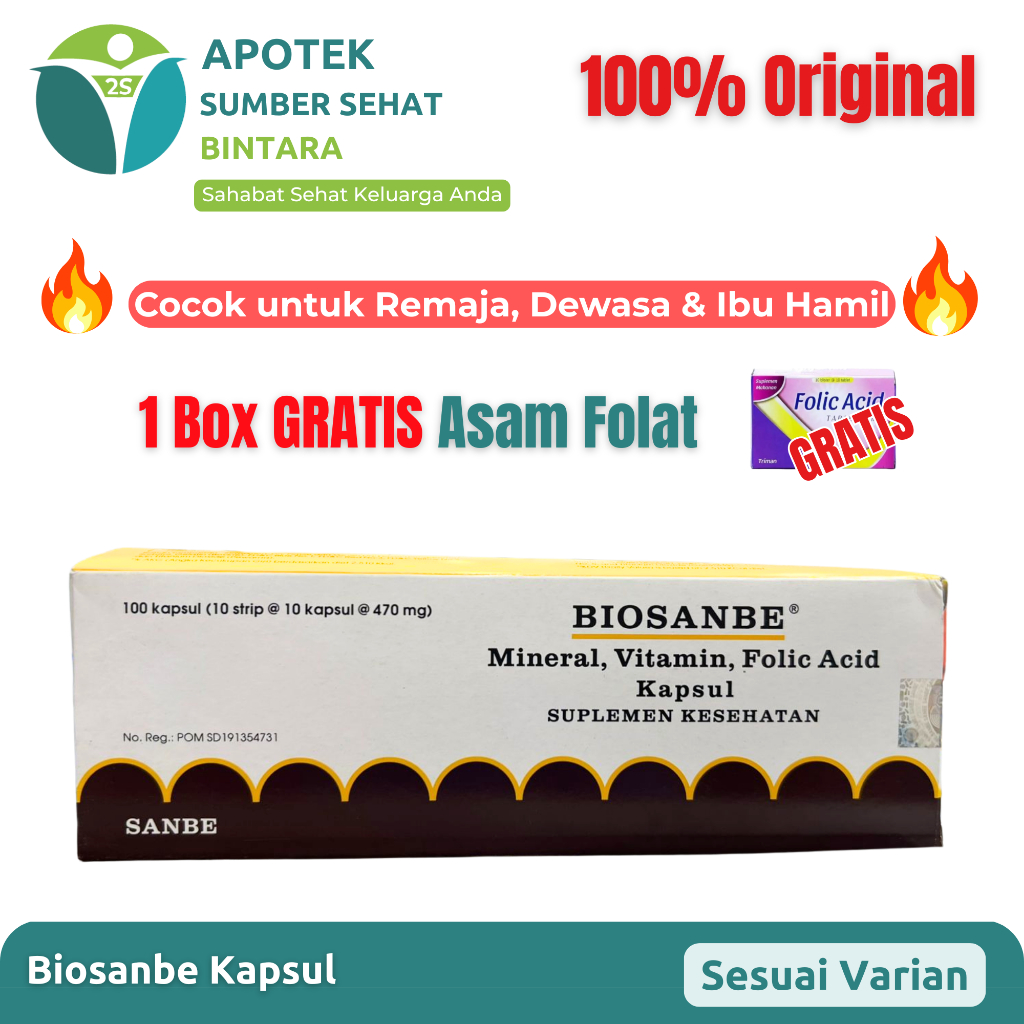 Biosanbe Kapsul – Vitamin Zat Besi untuk Ibu Hamil & Menyusui