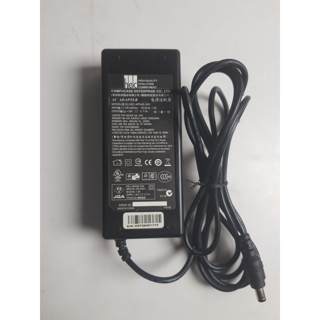 Adaptor charger H.E.C 24V-2.71A port 5.5mm