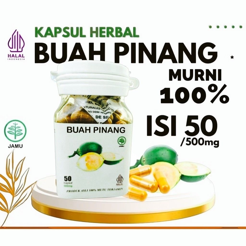 HERBAL KAPSUL BUAH PINANG MUDA ORIGINAL isi 50 Kapsul