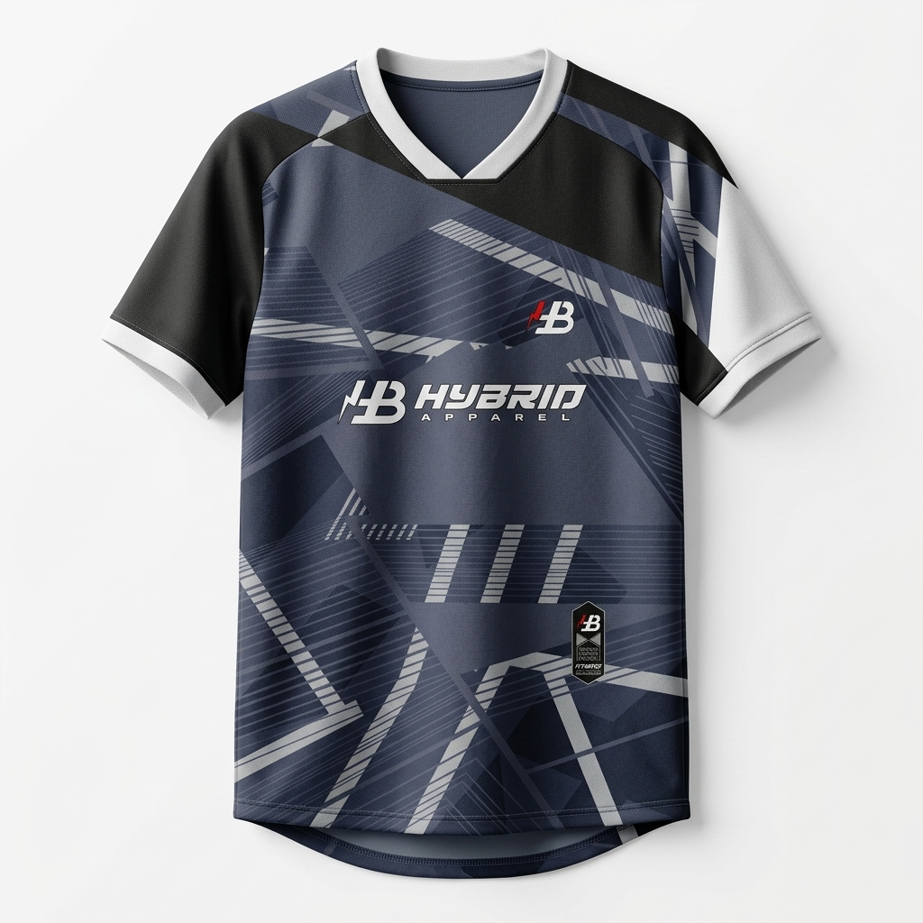 Kaos Olahraga Navy Hybrid Apparel Jersey Futsal Voli Badminton Running