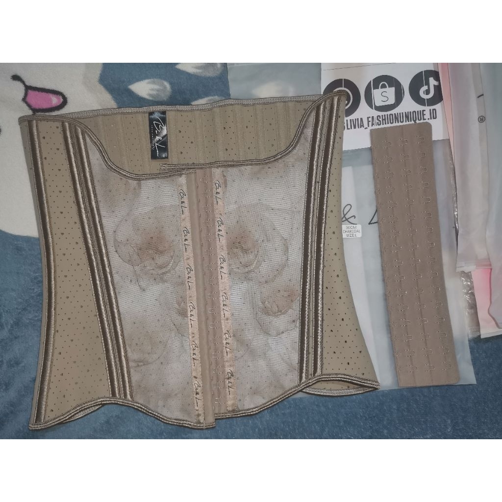 KORSET CIKOR BLOOMY PETALYN LUV CHARCOAL Size L Torso 30cm + EXTENDER