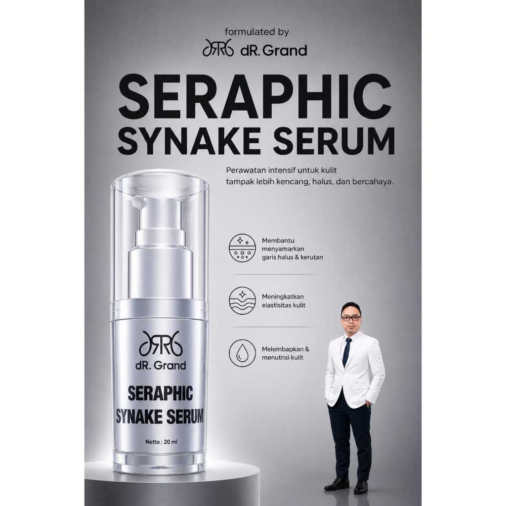 [ BPOM ] Seraphic SYNAKE by dR. Grand Serum BISA ULAR SynAke Peptide Memudarkan Kerutan Flek Hitam M